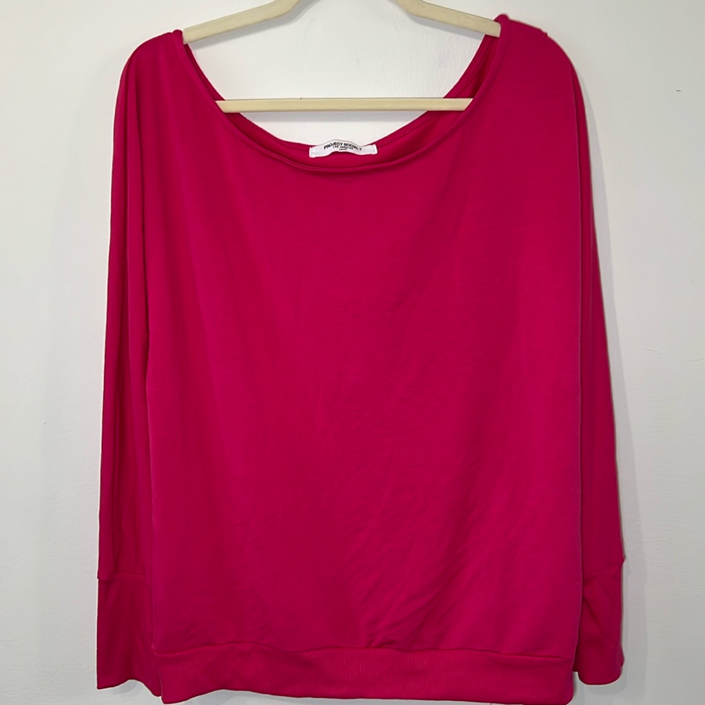 Project Social T Pink Top Blouse Long Sleeve New Without Tags